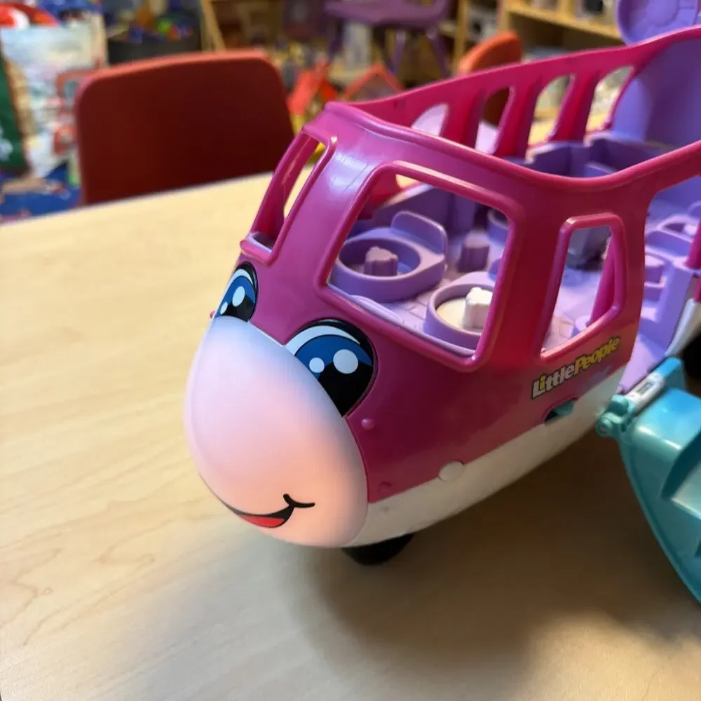 Fisher Price Little People Barbie Dreamplane Airplane Lights Music Pink WORKS